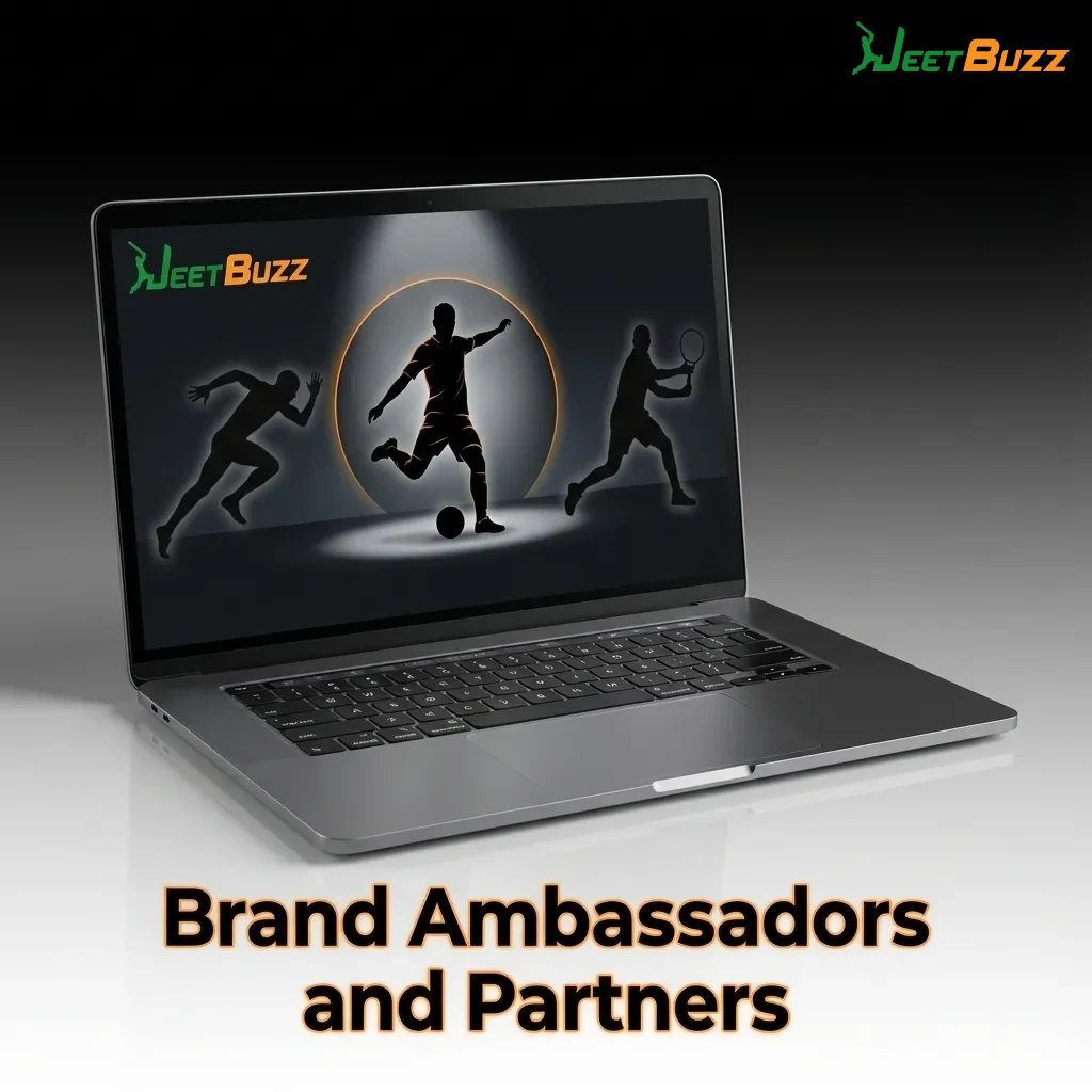 Sports personalities and organization logos representing brand partnerships cricket and football — Jeetbuzz in Bangladesh