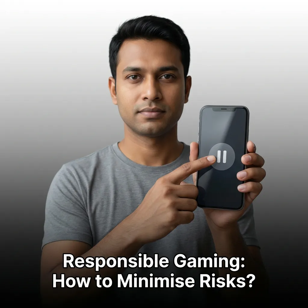 Person setting gambling budget on smartphone with colorful casino chips and responsible gaming tools displayed — Jeetbuzz in Bangladesh