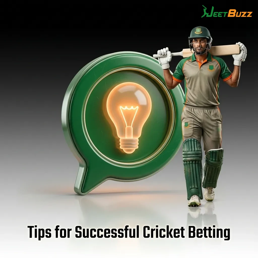 Cricket betting tips guide showing data analysis, weather conditions, and bankroll management strategies — Jeetbuzz in Bangladesh