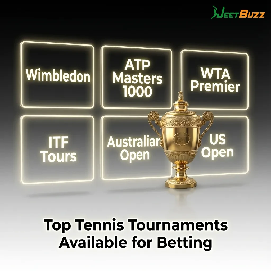 Major tennis tournaments including Grand Slams, ATP Masters, and WTA events available for sports betting year-round — Jeetbuzz in Bangladesh